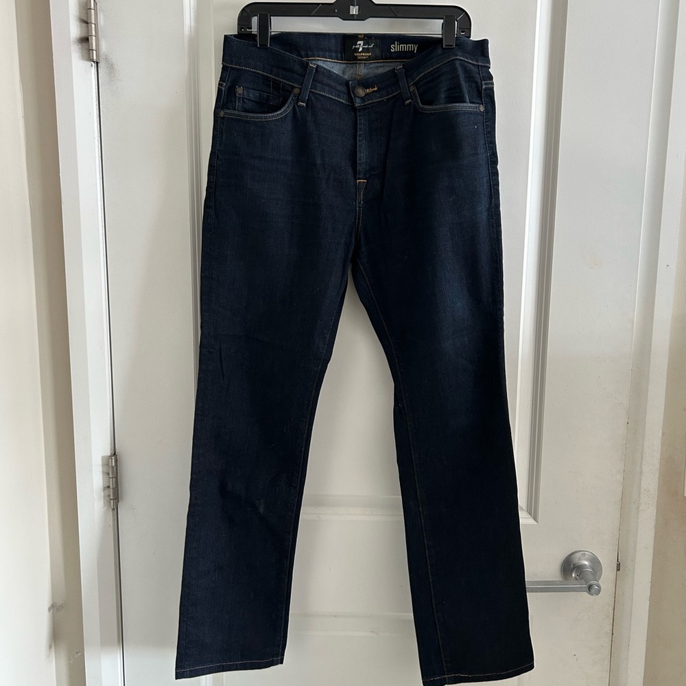 7 For All Mankind Men's Slim Jeans in Dark Blue